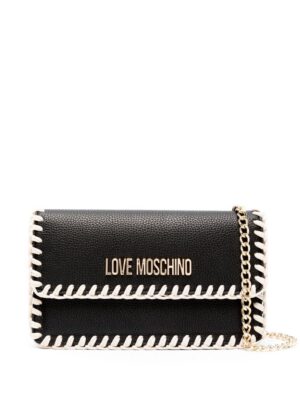 21776149_51657301_1000.jpg Love Moschino logo-lettering whipstitch-trim shoulder bag