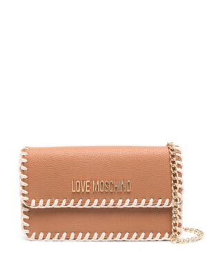 21776151_51657799_1000.jpg Love Moschino logo-lettering whipstitch-trim shoulder bag