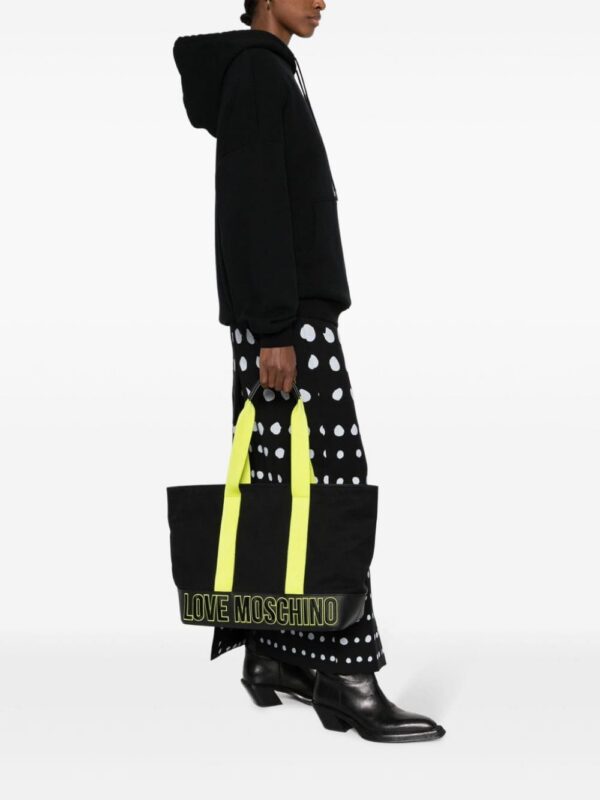 Love Moschino logo-embroidered colour-block tote bag