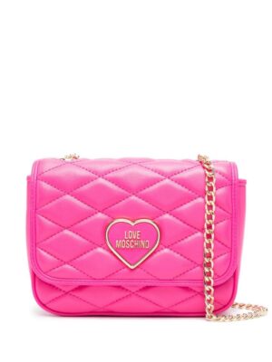 Love Moschino logo-plaque quilted crossbody bag