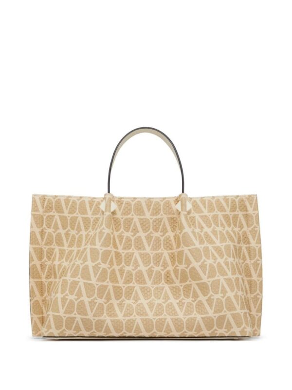 Valentino Garavani medium Toile Iconographe raffia tote bag