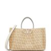 Valentino Garavani medium Toile Iconographe raffia tote bag
