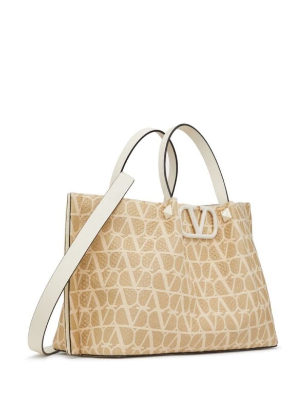 Valentino Garavani medium Toile Iconographe raffia tote bag
