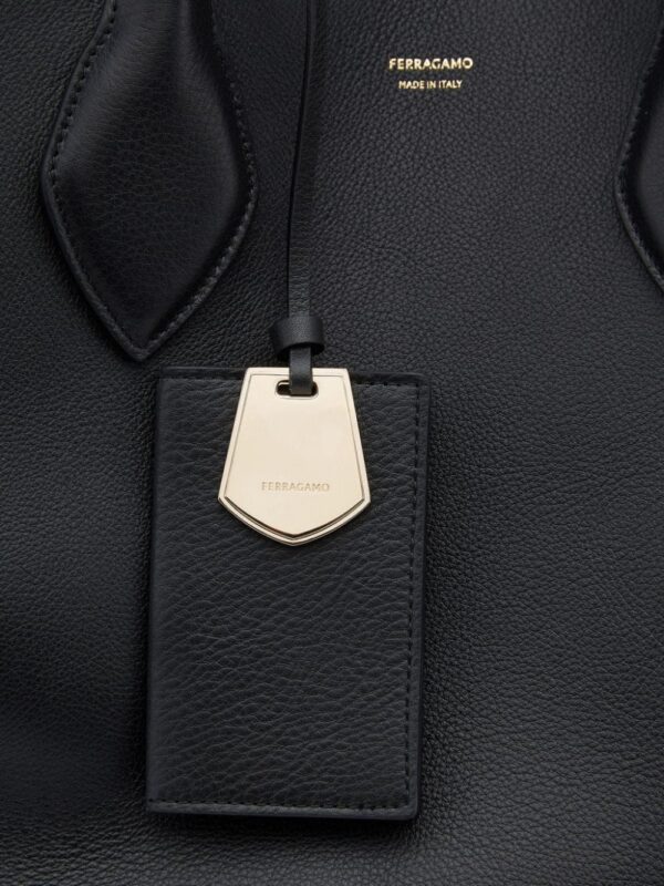 Ferragamo large logo-stamp leather tote bag