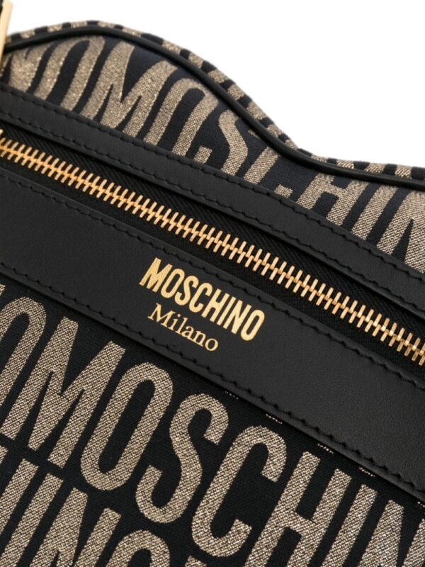 21850533_51683253_1000.jpg Moschino logo-jacquard metallic clutch bag