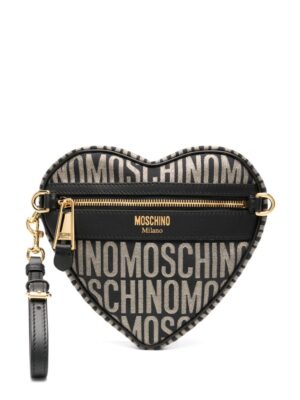21850533_51694486_1000.jpg Moschino logo-jacquard metallic clutch bag