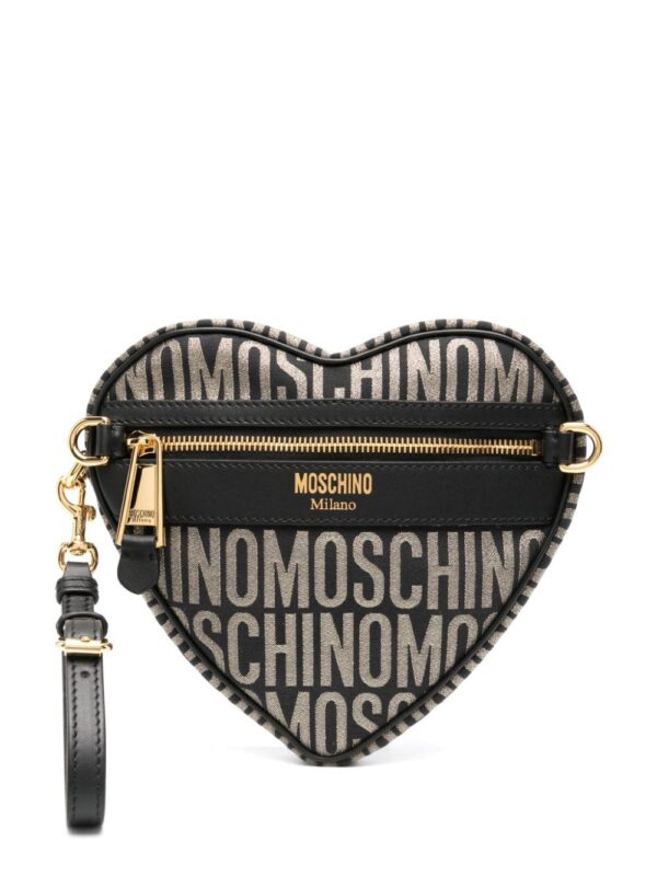 21850533_51694486_1000.jpg Moschino logo-jacquard metallic clutch bag