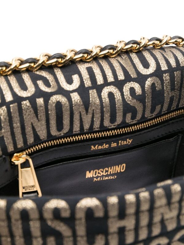 Moschino Biker logo-print shoulder bag
