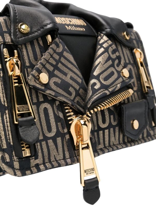 Moschino Biker logo-print shoulder bag