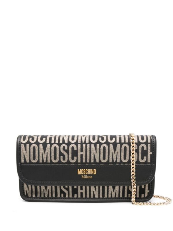 21853000_51682982_1000.jpg Moschino logo patterned-jacquard clutch bag