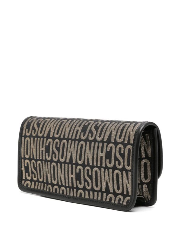 21853000_51682985_1000.jpg Moschino logo patterned-jacquard clutch bag