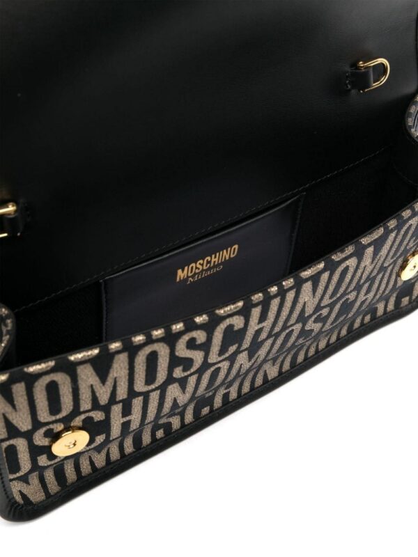 21853000_51684213_1000.jpg Moschino logo patterned-jacquard clutch bag