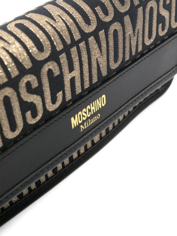 21853000_51684222_1000.jpg Moschino logo patterned-jacquard clutch bag