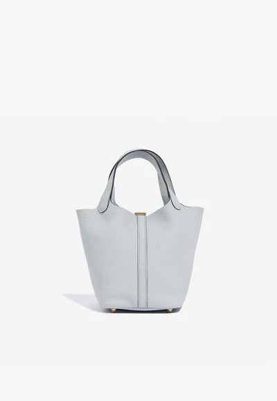 Hermès Picotin Lock 18 Tote Bag in Bleu Pale Clemence with Gold Hardware bag