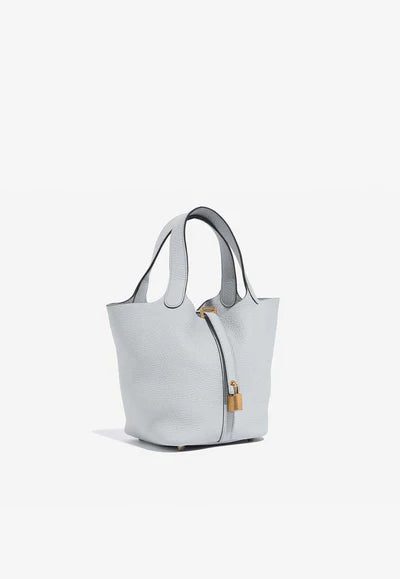 Hermès Picotin Lock 18 Tote Bag in Bleu Pale Clemence with Gold Hardware bag