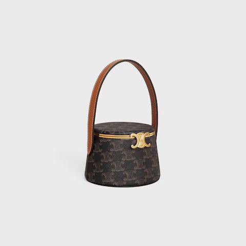 111353EWI-04LU_2_SPR23.jpg CELINE CELINE NINA MINAUDIERE in LAMBSKIN WITH TRIOMPHE CANVAS PRINT AND CALFSKIN
