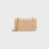CELINE   CHAIN SHOULDER BAG CLAUDE IN RAFFIA EFFECT TEXTILE