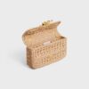 CELINE   CHAIN SHOULDER BAG CLAUDE IN RAFFIA EFFECT TEXTILE
