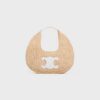 112772EYR-01BC_1_SS24_P2_W.jpg CELINE classic panier HOBO BAG IN Raffia and Calfskin