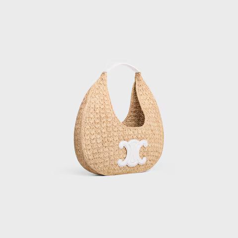 112772EYR-01BC_2_SS24_P2_W_bde042ce-3da5-4631-b3ec-7d1193b6be91.jpg CELINE celine classic panier HOBO BAG IN Raffia and Calfskin