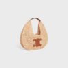 112772EYR-02NT_2_SUM23.jpg CELINE celine classic panier HOBO BAG IN Raffia and Calfskin