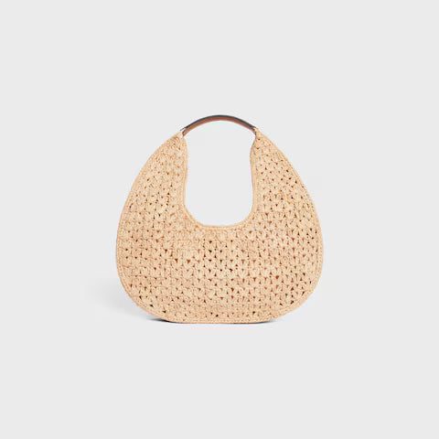 112772EYR-02NT_3_SUM23_9c78a541-1183-468d-82e7-6cdf8d2f6795.jpg CELINE celine classic panier HOBO BAG IN Raffia and Calfskin