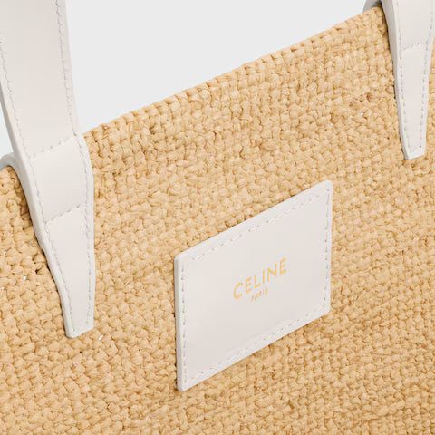 114342FF7-01RC_4_SUM25_W.jpg CELINE MEDIUM SUPPLE CELINE CLASSIC PANIER IN Raffia and calfskin