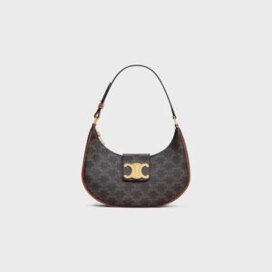 114492BZJ-04LU_1_FW23_W.jpg CELINE MEDIUM AVA TRIOMPHE BAG IN Triomphe Canvas and calfskin