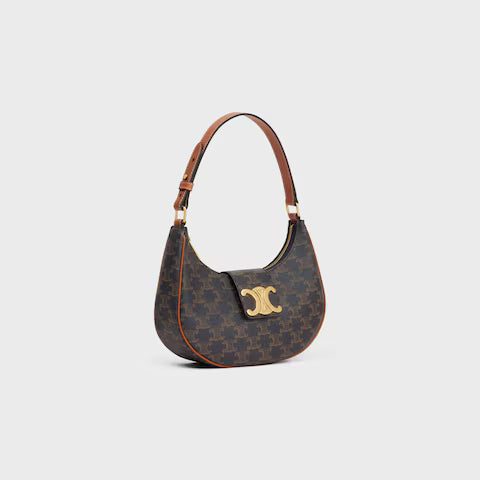 114492BZJ-04LU_2_FW23_W.jpg CELINE MEDIUM AVA TRIOMPHE BAG IN Triomphe Canvas and calfskin