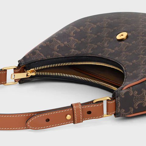 114492BZJ-04LU_4_WIN23_W.jpg CELINE MEDIUM AVA TRIOMPHE BAG IN Triomphe Canvas and calfskin