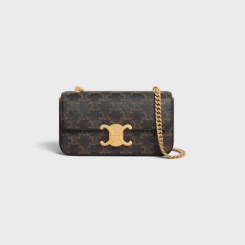 115202DQW-04LU_1_FW23.jpg CELINE CHAIN SHOULDER BAG CLAUDE in Triomphe canvas
