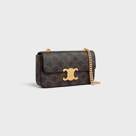 115202DQW-04LU_2_FW23.jpg CELINE CHAIN SHOULDER BAG CLAUDE in Triomphe canvas