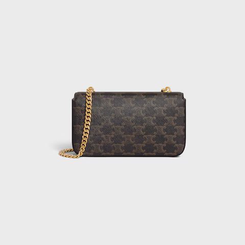 115202DQW-04LU_3_FW23.jpg CELINE CHAIN SHOULDER BAG CLAUDE in Triomphe canvas