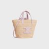 115802FF7-24PP_2_SS24_P2_W.jpg CELINE TEEN SUPPLE CELINE CLASSIC PANIER in Raffia and calfskin