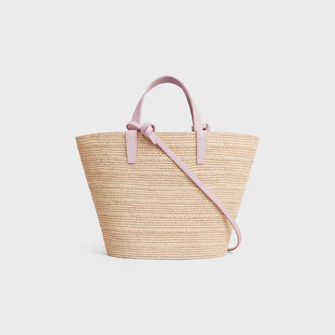 115802FF7-24PP_3_SS24_P2_W.jpg CELINE TEEN SUPPLE CELINE CLASSIC PANIER in Raffia and calfskin