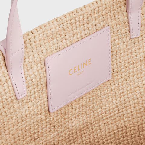 115802FF7-24PP_4_SS24_P2_W.jpg CELINE TEEN SUPPLE CELINE CLASSIC PANIER in Raffia and calfskin