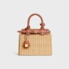 116502GP9-02NT_1_SUM25_W.jpg CELINE TEEN CELINE CONTI BAG IN WICKER AND NATURAL CALFSKIN