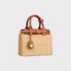 116502GP9-02NT_2_SUM25_W.jpg CELINE TEEN CELINE CONTI BAG IN WICKER AND NATURAL CALFSKIN