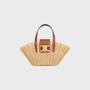116572FWE-02NT_1_SS24_P2_W.jpg CELINE TEEN COUFFIN in WICKER AND NATURAL CALFSKIN
