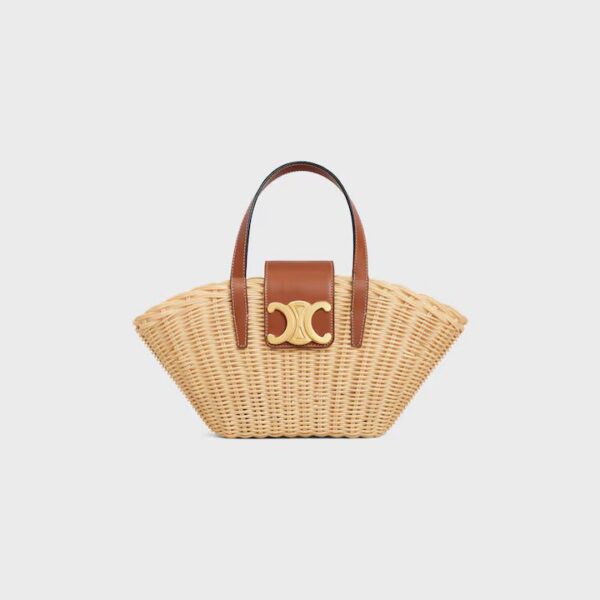 116572FWE-02NT_1_SS24_P2_W.jpg CELINE TEEN COUFFIN in WICKER AND NATURAL CALFSKIN