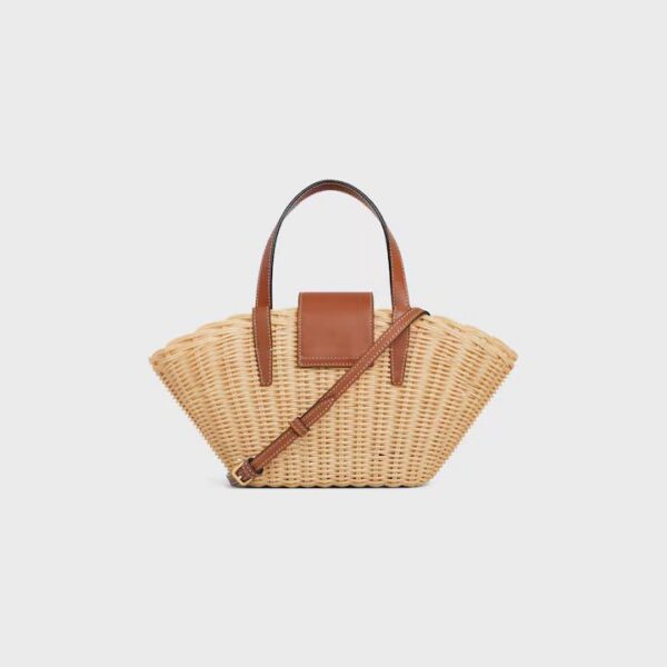 116572FWE-02NT_3_SS24_P2_W.jpg CELINE TEEN COUFFIN in WICKER AND NATURAL CALFSKIN