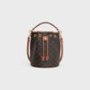 116882FQM-04LU_1_SS24_P2_W.jpg CELINE CLARA BAG IN TRIOMPHE CANVAS AND CALFSKIN