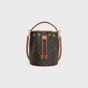116882FQM-04LU_1_SS24_P2_W.jpg CELINE CLARA BAG IN TRIOMPHE CANVAS AND CALFSKIN