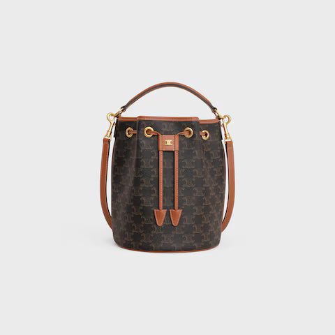 116882FQM-04LU_1_SS24_P2_W.jpg CELINE CLARA BAG IN TRIOMPHE CANVAS AND CALFSKIN