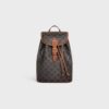 117902CAS-04LU_1_SS24_P2_W.jpg CELINE MEDIUM BACKPACK FOLCO in Triomphe Canvas and calfskin