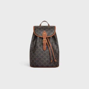 117902CAS-04LU_1_SS24_P2_W.jpg CELINE MEDIUM BACKPACK FOLCO in Triomphe Canvas and calfskin