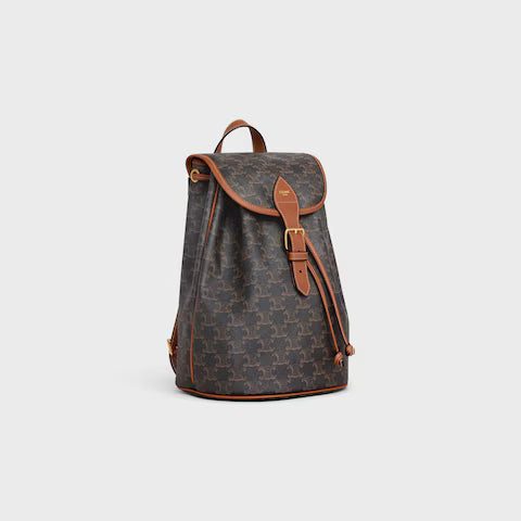 117902CAS-04LU_2_SS24_P2_W.jpg CELINE MEDIUM BACKPACK FOLCO in Triomphe Canvas and calfskin