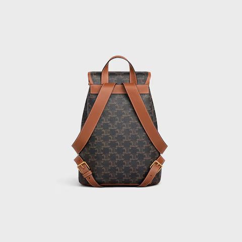 117902CAS-04LU_3_SS24_P2_W.jpg CELINE MEDIUM BACKPACK FOLCO in Triomphe Canvas and calfskin