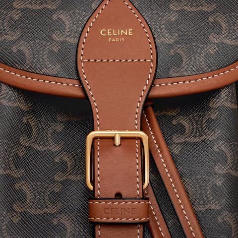 117902CAS-04LU_4_SS24_P2_W.jpg CELINE MEDIUM BACKPACK FOLCO in Triomphe Canvas and calfskin