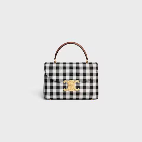 118112GI9-38AW_1_SPR25_P1_W.jpg CELINE TEEN NINO BAG IN VICHY TEXTILE AND CALFSKIN